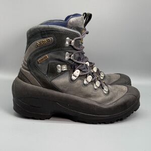 Asolo Gore-Tex Men's 10.5 Gray Leather Hiking Boots Lace-Up Ankle Waterproof